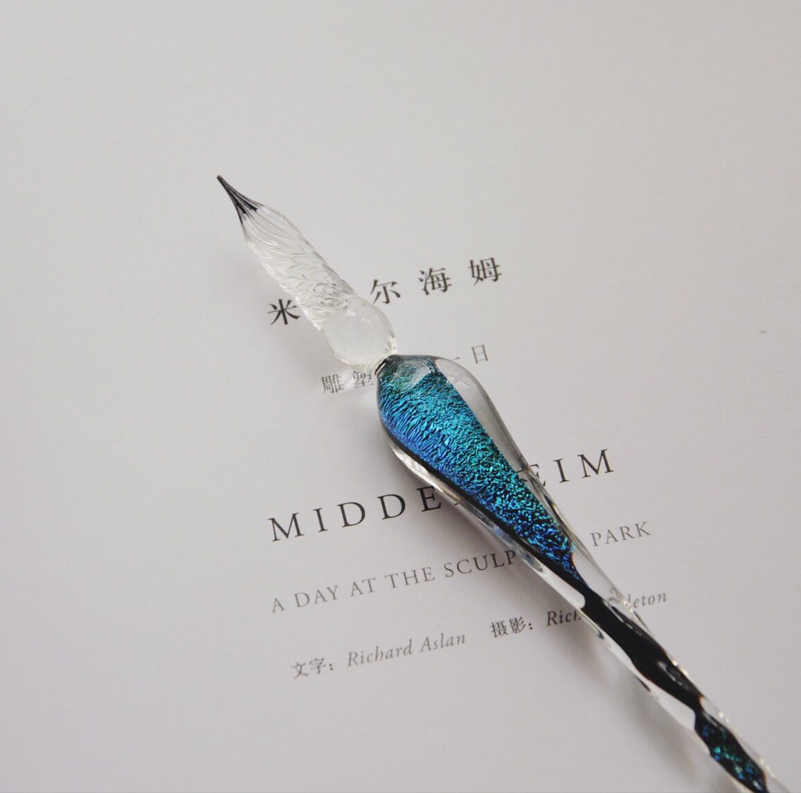 Xiangyu Original glass pen set Starry Sky Star Dipping Pen Vibrato Net Red Crystal Pen Ink Starry Sky Glass Pen Pure Handmade Stylus