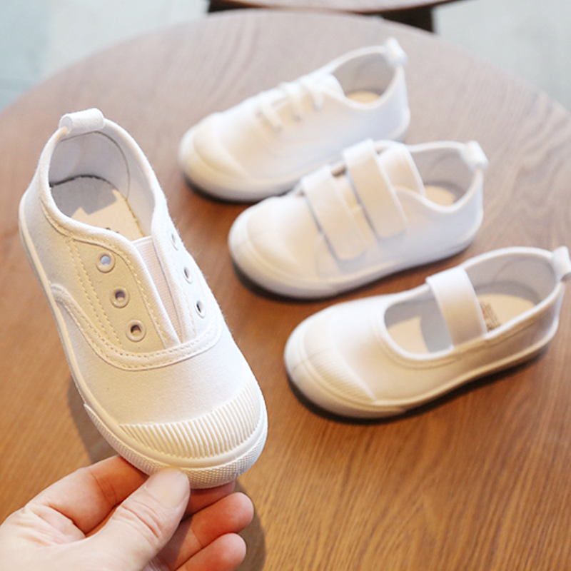 Children's kindergarten entrance garden small white shoes Soft bottom comfort One foot Foot Indoor Shoes Men's Treasure Non-slip Spring Summer Day Girl