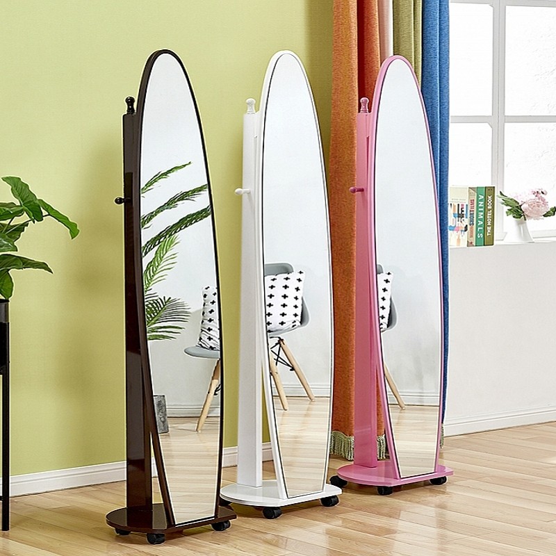 Dressing mirror full-length mirror floor mirror home stereoscopic mirror rotating fitting mirror girls' bedroom dormitory simple Nordic