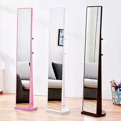 Simple full-length mirror Floor-to-ceiling mirror Bedroom three-dimensional large mirror Rotating full-length mirror girls household full-length mirror ins