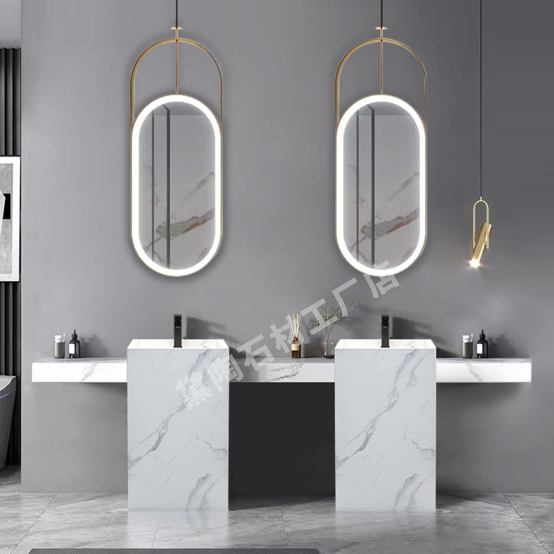 Luxurious Rock Board Integrated Basin column basin Bath Room Cabinet Combined Floor Wash Basin Pool Wash-face Terra-basin Hotel Apartment
