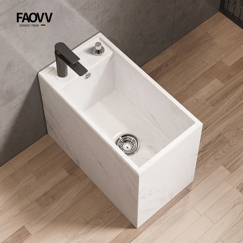 Marble Mop Pool Integrated Floor Type Mop Pool Makeup Room Stone Wash Outdoor Balcony Home Vertical