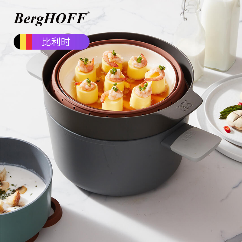 BergHoff Bay High Foo Leo Soup Pan Without Pan Kitchenette Home Saucepan Steamer With Transpire Oven Universal