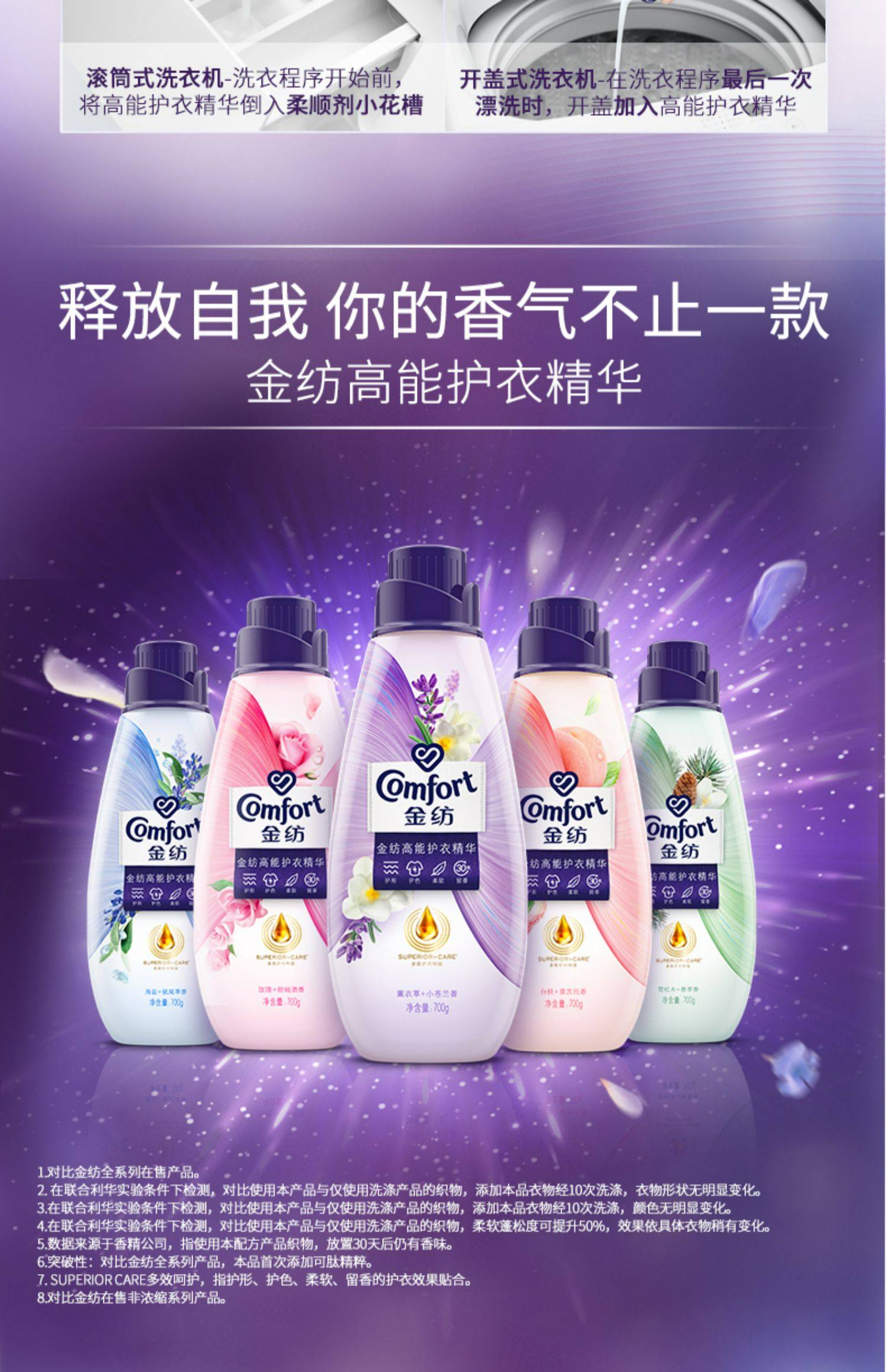 金纺 高能护衣精华衣物护理柔顺剂 700g*2瓶 天猫优惠券折后￥51包邮（￥149-98）