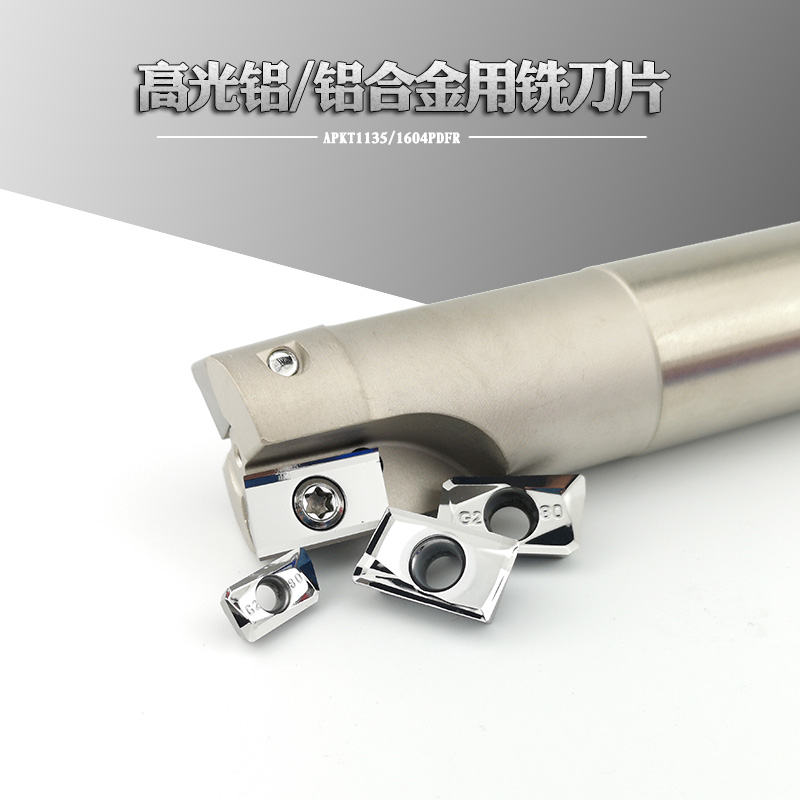 AUTIGO Aluminium Insert APKT1604 1135PDFR R0.8 High Gloss Aluminium Right Angle Milling Cutter Grain