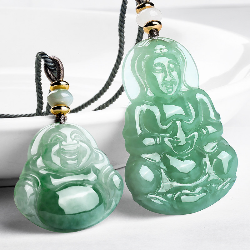 Betham Loft Natural Emerald Jade Buddha Pendant Woman Myanmar A Cargo Ice Seed Jade Guanyin jade pendant male and female jade pendant male and female jade pendant