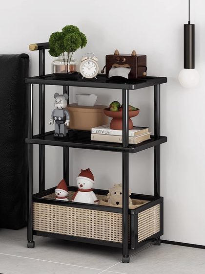 可移动边几床头小推车置物架简易多功能收纳架子小户型茶几小桌子