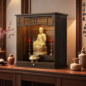 Small Altar for Home Use, Non-Solid Wood, for Worshiping Guanyin Buddha, God of Wealth, and Bodhisattva