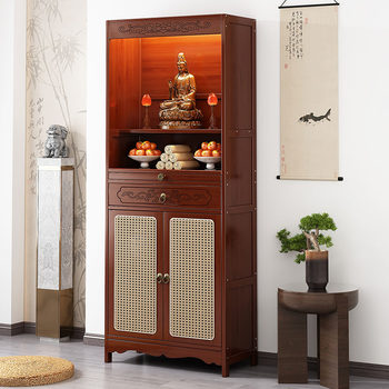 Table Incense Case Household Buddha Table Non-Solid Wood God of Wealth Offering Table Integrated Cabinet New Chinoiserie God Niche Buddha Cabinet Bodhisattva Offering Table