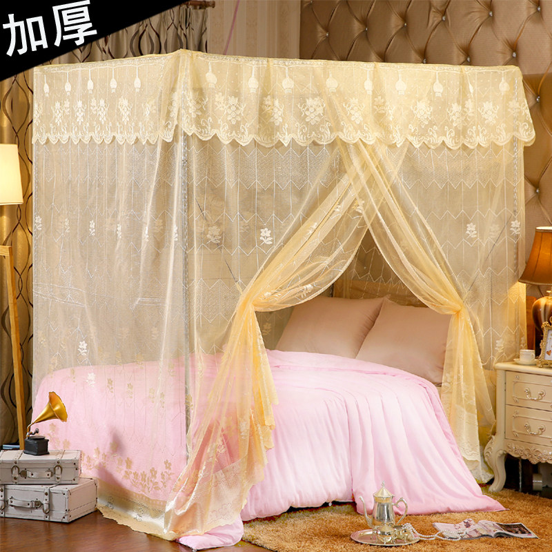 Wooden bed drop top old-fashioned 1 5m single door traditional encryption bed mantle palace princess 1 8m jacquard mosquito net