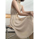 2022 summer high-end temperament goddess fan high collar halter neck sleeveless dress light and familiar style fried street waist skirt