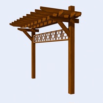 Outdoor courtyard imported anti-corrosive wooden single arm grapefra camphor pine balcony mesh climb vine garden frame