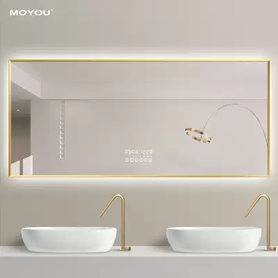 Aluminum frame led bathroom mirror cosmetic room toilet anti-fog mirror wall-mounted sink smart mirror wall