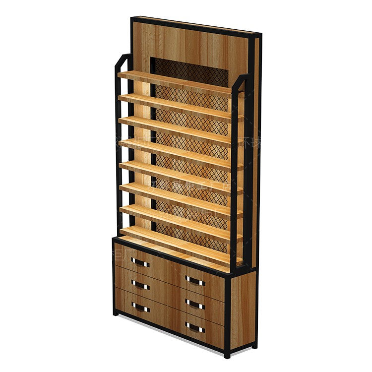 Universal showcase Fast fashion LOFT industrial style glasses display counter wrought iron wood grain display stand display cabinet