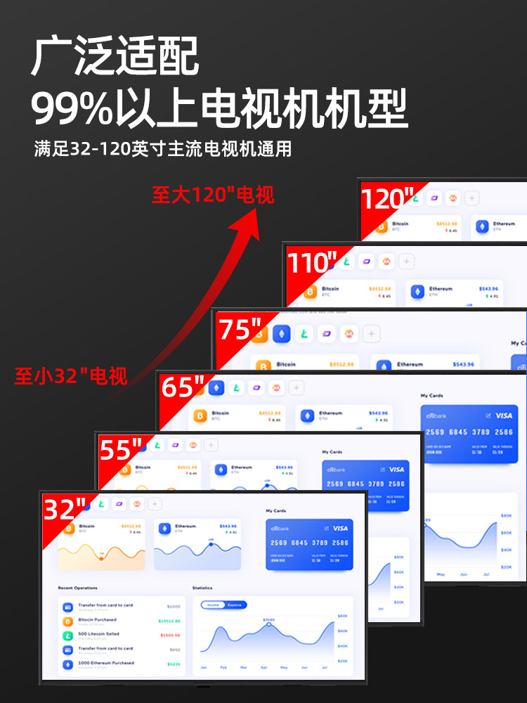 Movable Tv Stand, Floor-Standing Cart, All-In-One Machine, Suitable for 55657585100inch and Other Universal Mounts