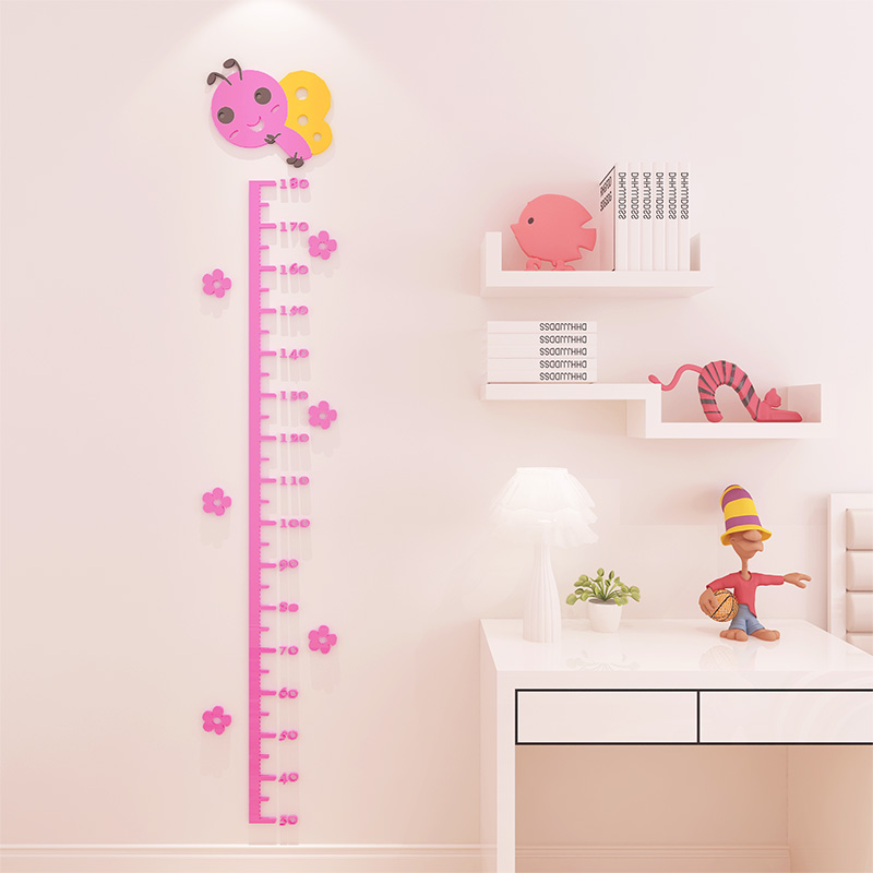 Baby height stickers acrylic 3D stereo baby height ruler cute cartoon animation creative children's room hallway stickers