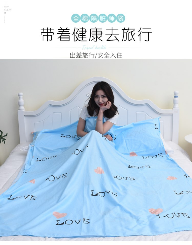 Du lịch và ở khách sạn người lớn với túi ngủ bẩn cotton dành cho người lớn đôi du lịch khách sạn trong nhà tấm di động - Túi ngủ