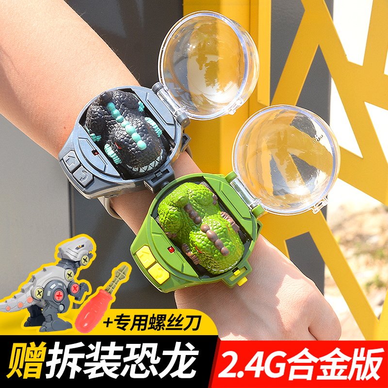 Watch Remote Control Car Toy Dinosaur Alloy Charging Mini Car Racing Tyrannosaurus Rex Children Boy Gift