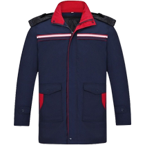 Ansery warm work clothes thickened reflective wear-resistant labor protection cold-proof cotton top dark blue