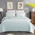 Được may bằng màu đặc mềm mại có thể giặt được bằng vải bông màu xám đậm có thể trải giường ba mảnh điều hòa là mùa thu và mùa đông đa chức năng - Trải giường Trải giường