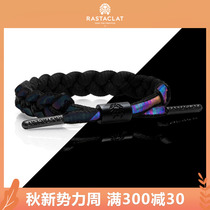 RASTACLAT Official Small Lions Limited Series Black Holographic Rainbow Reflective Mens Shoes With Bracelet
