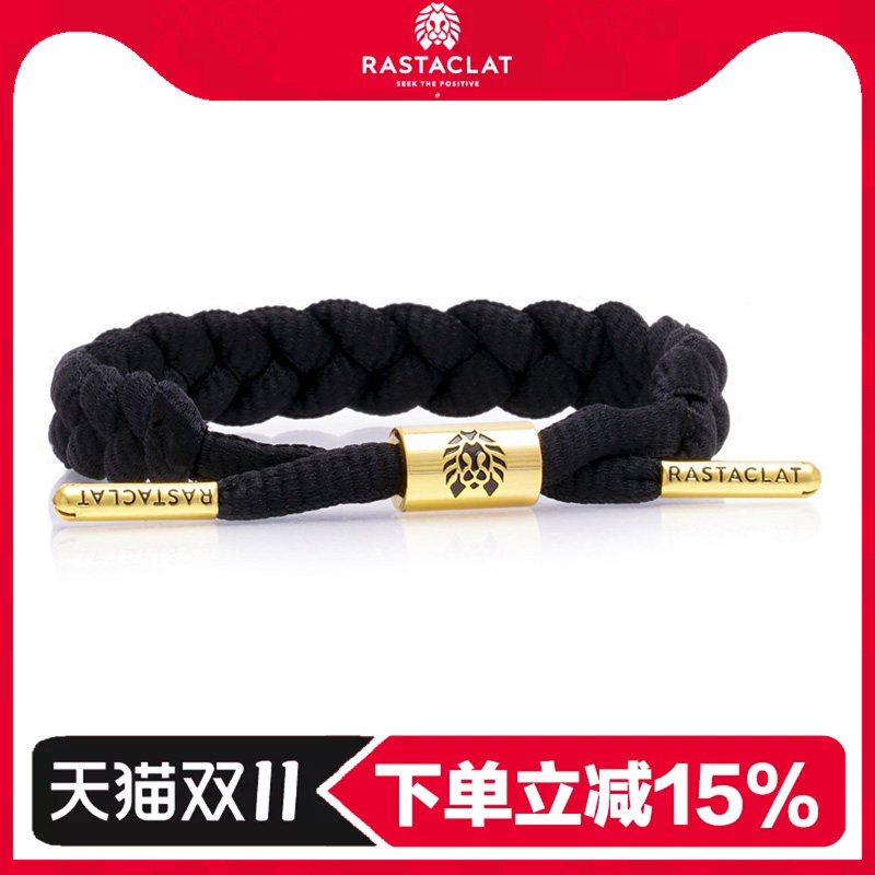 Rastaclat Official Genuine Product, Basic Series Black and Gold Color Combination, Unisex Couple Style, Little Lion Bracelet Cord Rastaclat Official Genuine Product, Basic Series Black and Gold Color Combination, Unisex Couple Style, Little Lion Bracelet Cord