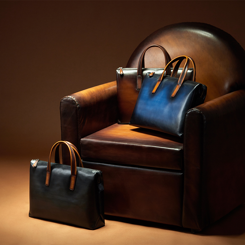 Briefcase men's genuine leather large capacity double-layer men's bag business men's handbag vintage leather bag designer computer bag