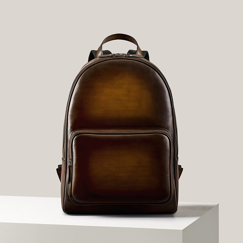 Men's Backpack Genuine Leather Business Large Capacity High-End Luxury Handmade Travel Bag Backpack Men's High-End Style Men's Backpack Genuine Leather Business Large Capacity High-End Luxury Handmade Travel Bag Backpack Men's High-End Style