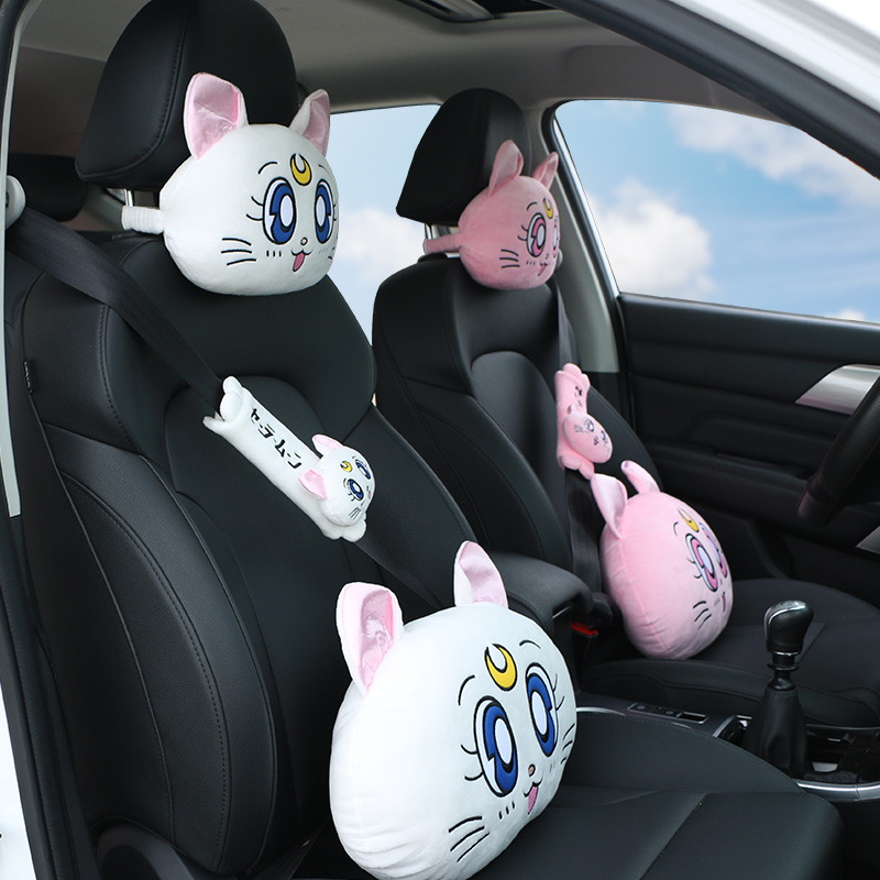 Car Pillow Pillow Four Seasons Cartoon Cute Creative Cervical Pillow Car Headrest Car Lumbar Neck Pillow