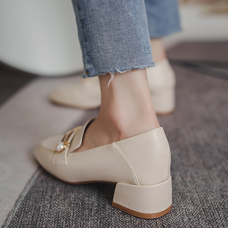 Small fragrance shoes female spring thin 2022 new one - foot shoes with one - foot and one - heel shoes