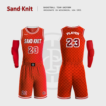 Lovers red and blue CP dark lines basketball game team uniform basketball jersey set tide personality basketball uniform