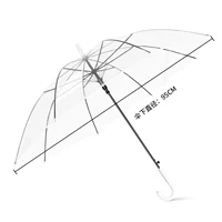 Тонкая ручка прозрачная зонт*белый
