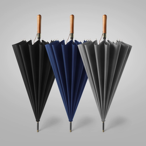 16 Ручка с костями ручки зонтика с большим длинным пингл -предпринимательством Старший длинный рекламный зонтик на заказ логотип