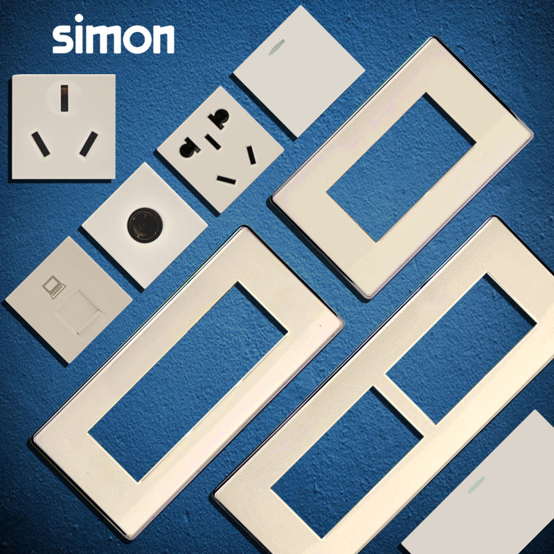 Simon 118 Type Switch Socket Loose Pieces 51A Series Champagne Golden Three Holes Modular Function Keys Combined Wall