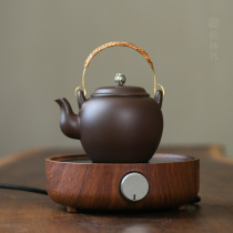Songlin outer small purple sand kettle Silver button pot 570ml Yixing cooking teapot electric pottery stove making tea pure handmade