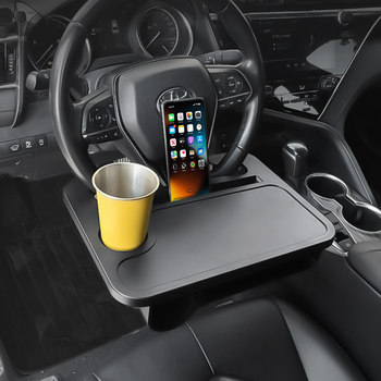 Car Steering Wheel Dining Table, Multifunctional Car Table for Eating, Small Car Driving Front Bracket, Car-Mounted Small Table Board