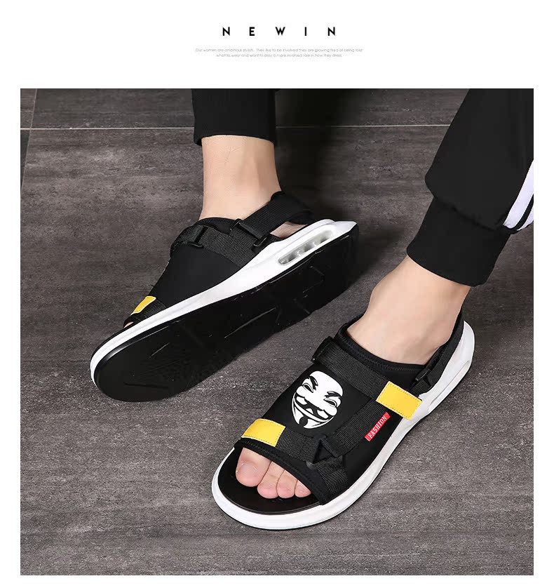 Dép nam và dép đôi nam nữ thời trang 2019 thời trang mặc Hàn Quốc cá tính nam mùa hè lái thủy triều - Sandal sandal adidas nam