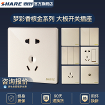 Nishino (SHARE) dream color Milan Gold Series wall lamp switch one open two open three open four open switch surface