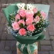 11 розовых роз+2 медведя