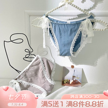 The Bubble home Shop ~ GIANT CUTE SOFT GIRL YOUTH DOUBLE BUTTERFLY KNOT DAY ENSEMBLE YOUNG GIRL SWEET AND EXCLUSIVE UNDERWEAR TRIANGLE PANTS