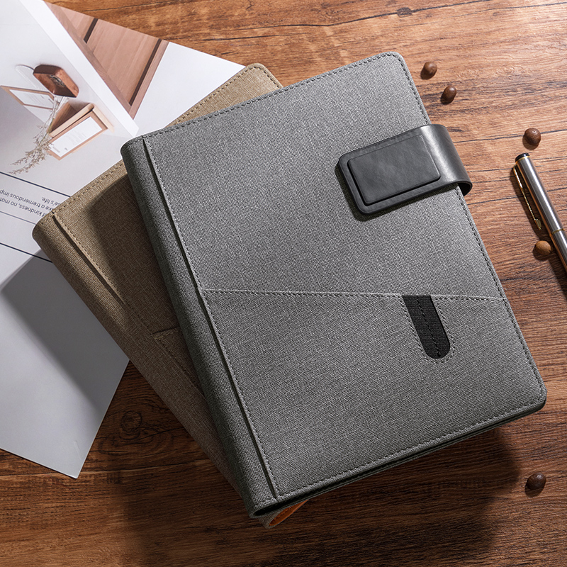 Work notepad high-end office leather meeting record this personality creative retro diary business notebook custom printable logo notebook sub-leaf detachable a5 loose-leaf book