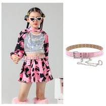 Childrens belt girls pink adjustable girdle jazz dance performance accessories catwalk decoration versatile belt chain
