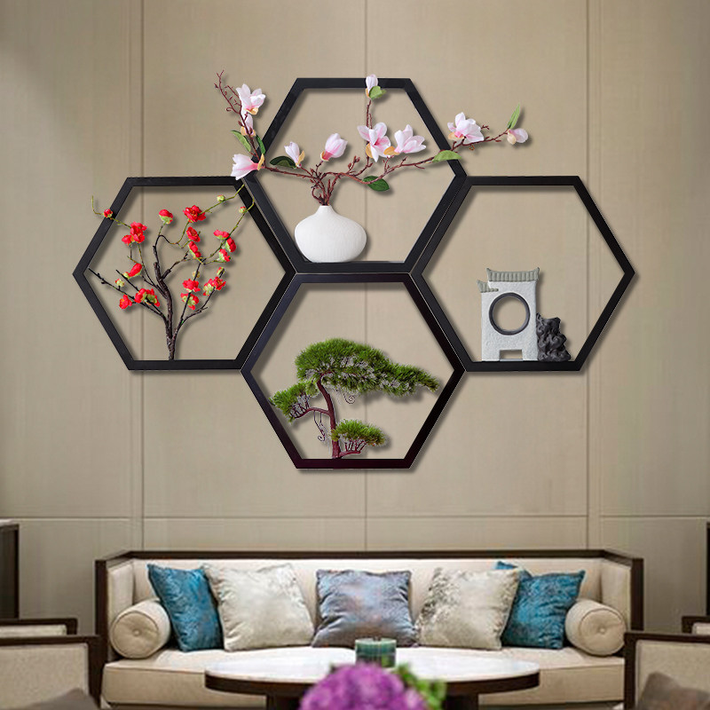 New Chinese Genguan Solid Wall Decoration Living Room TV Wall Pendant Bedroom White Wall Creative small hanging decoration