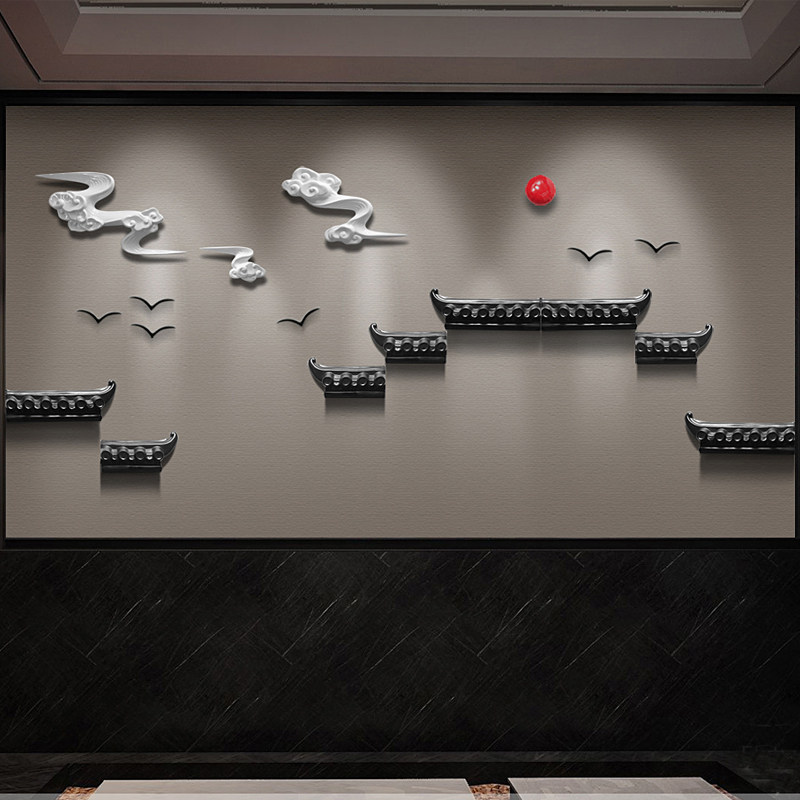 New Chinese Creative Wall Pendant Dining Hall Wall Decoration House Eatery Living Room Sofa Background Wall Home Residence Ornaments