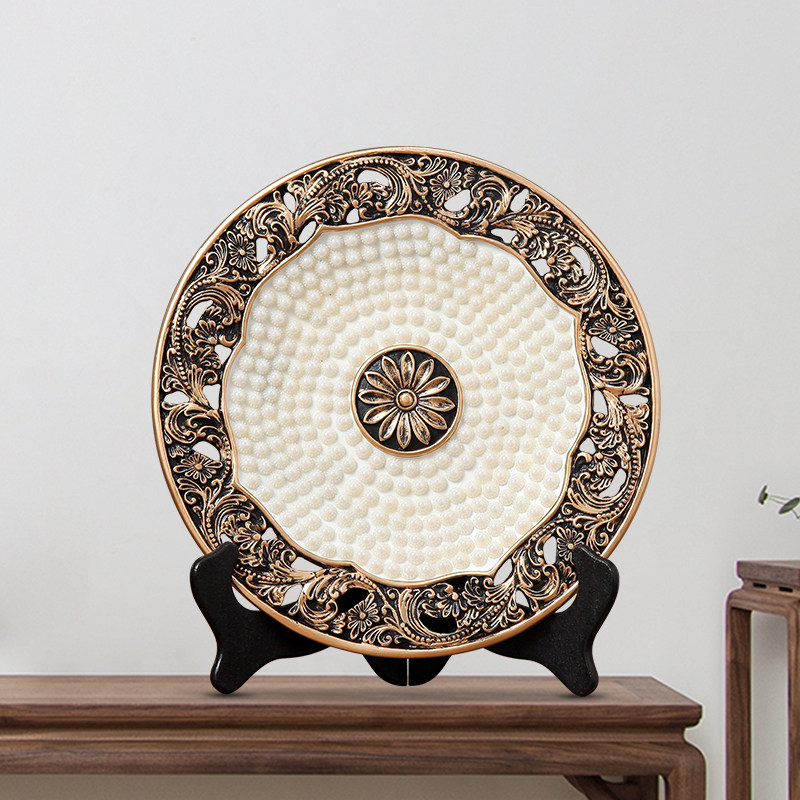 New Chinese plate ornaments living room creative home wine cabinet decorations small furnishings porch modern luxury craft gifts ornaments
