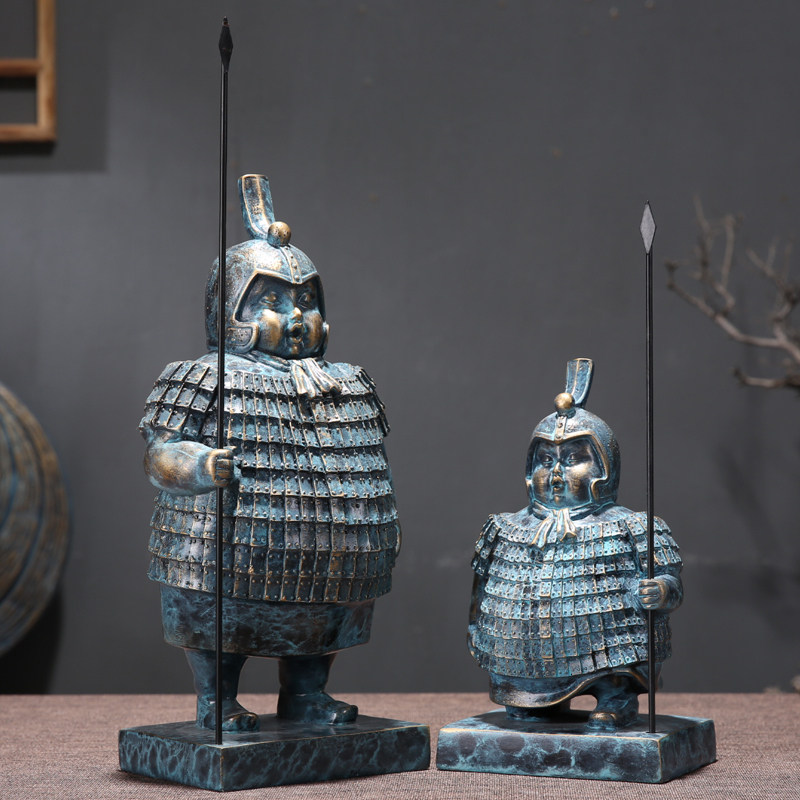 New Chinese style home terracotta ornaments Bogu shelf ornaments office desktop craft craft gift ornament bookcase bookshelf decoration