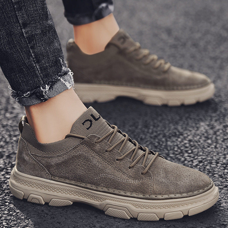 2022 New autumn and winter low - gang Martin shoes and Korean edition trend men's shoes and board shoes English business men's casual leather shoes