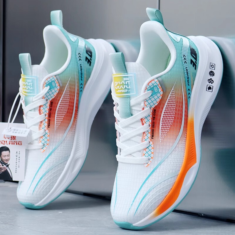 Trendy Men's Shoes 2026 New Breathable Mesh Lightweight Running Shoes Shock-Absorbing Rebound Sports Shoes Men's Casual Trendy Shoes