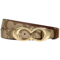 (Self-operated) COACH Womens Belt with Carriage Logo Fashion Classic C Buckle Belt for Girlfriend Gift Box