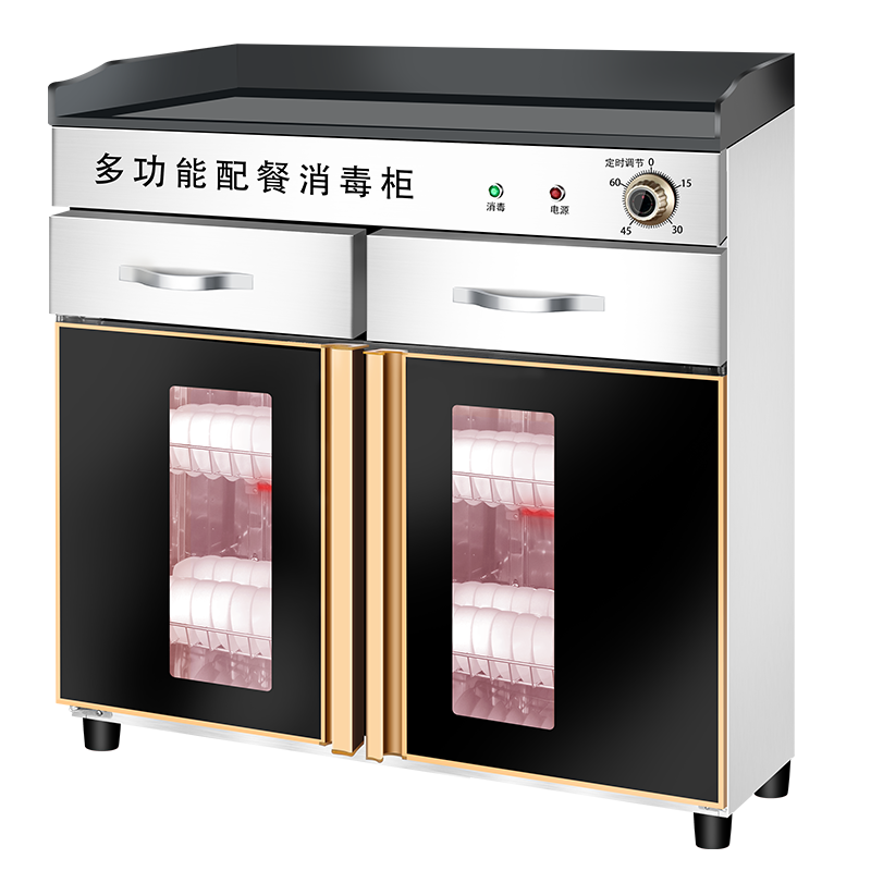 Shuangjue commercial disinfection chopsticks cabinet Household vertical tea cabinet Stainless steel cleaning cabinet Marble countertop catering cabinet